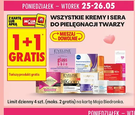Kremy i sera do pielęgnacji twarzy promocja w Biedronka