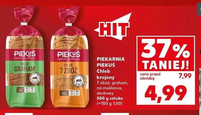 Chleb krojony graham Piekarnia Piekuś promocja w Kaufland