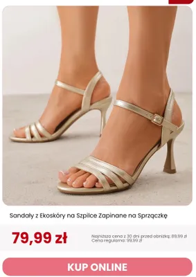 Sandały z ekoskóry na szpilce zapinane na sprzączkę Renee promocja w Renee