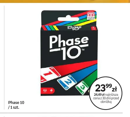 Gra karciana Phase 10 Mattel Games promocja w Empik