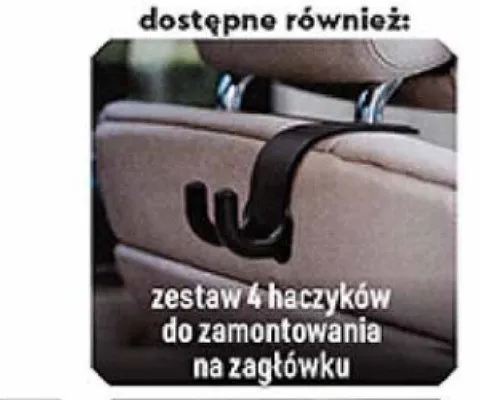 Zestaw 4 haczyków do zamontowania na zagłówku promocja w Biedronka