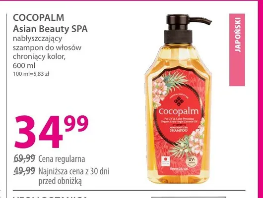 Szampon do włosów chroniący kolor COCOPALM Asian Beauty SPA nabłyszczający promocja w Hebe
