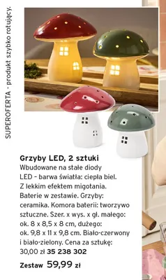 Grzyby LED 2-pak promocja w Tchibo