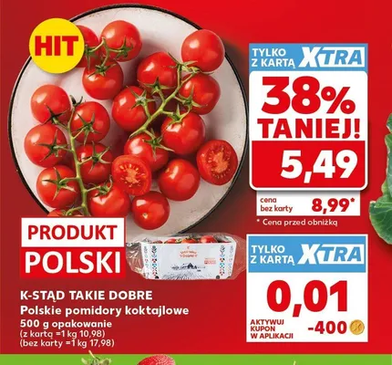 Polskie pomidory koktajlowe K-Stąd Takie Dobre promocja w Kaufland
