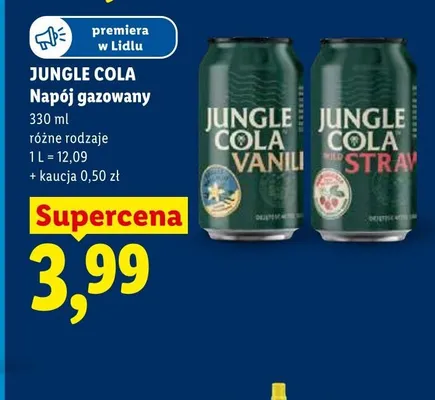 Napój gazowany Jungle Cola Wild Strawberry promocja w Lidl