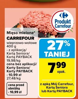 Mięso mielone wieprzowo-wołowe Carrefour promocja w Carrefour Market