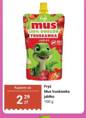 Mus truskawka jabłko Fryś promocja w Dino