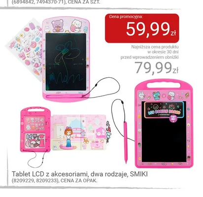Tablet LCD z akcesoriami SMIKI promocja w Smyk