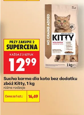 Sucha karma dla kota bez dodatku zbóż Kitty promocja w Biedronka