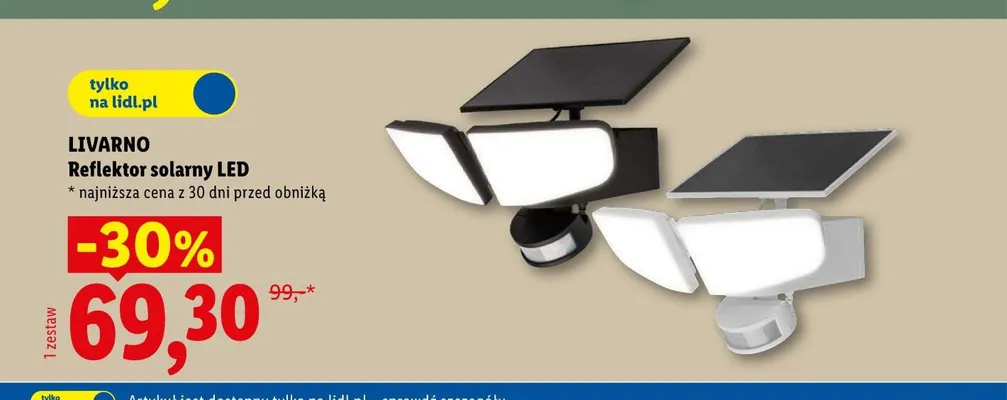 Reflektor solarny LED Livarno promocja w Lidl