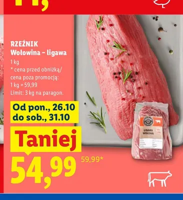 Wołowina ligawa Rzeźnik promocja w Lidl