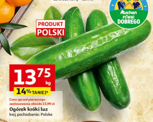 Ogórek krótki luz promocja w Auchan
