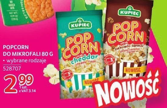 Popcorn do mikrofali Kupiec 80 g promocja w Selgros