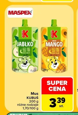 Mus Kubuś jabłko promocja w Carrefour Market