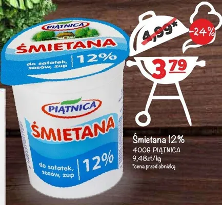 Śmietana 12% Piątnica promocja w Arhelan