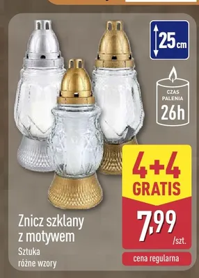 Znicz szklany z motywem promocja w Aldi