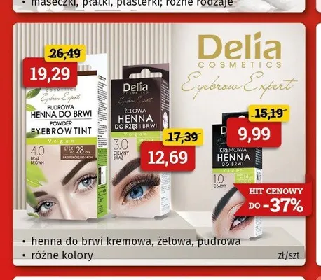 Henna do brwi kremowa Delia Cosmetics Eyebrow Expert promocja w Drogeria Kosmyk