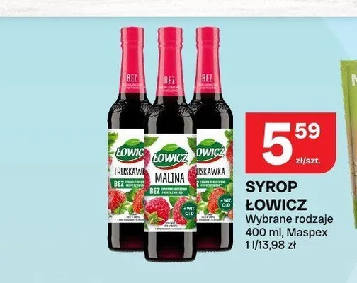 Syrop Łowicz o smaku truskawkowym promocja w Chorten