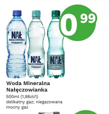 Woda mineralna gazowana Nałęczowianka delikatny gaz promocja w Limonka