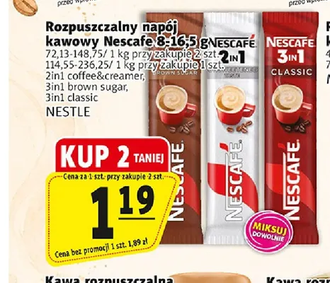 Kawa rozpuszczalna Rozpuszczalny napój kawowy Nescafe 2in1 coffee & creamer promocja w Prim Market