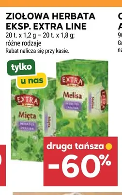 Ziołowa herbata ekspresowa melisa Extra Line promocja w Stokrotka