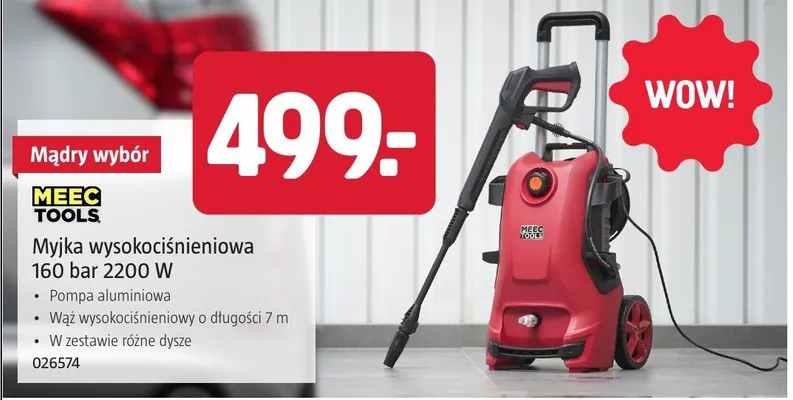 Myjka wysokociśnieniowa Meec Tools 160bar 2200W 026574 promocja w Jula