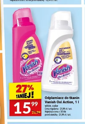 Odplamiacz w proszku extra Vanish oxi action promocja w Twój Market