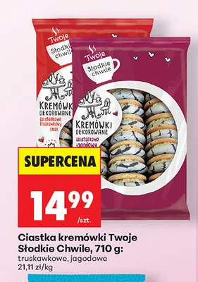 Ciastka kremówki Twoje Słodkie Chwile jagodowe promocja w Biedronka