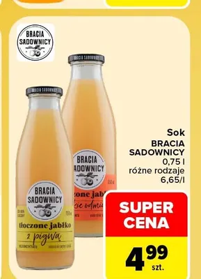 Sok Bracia Sadownicy czerwone jabłka promocja w Carrefour