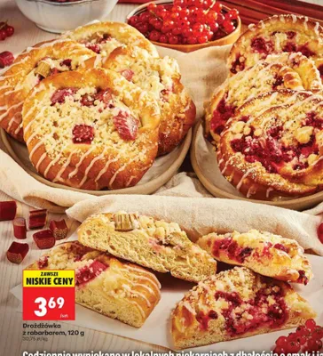 Drożdżówka z rabarbarem promocja w Biedronka