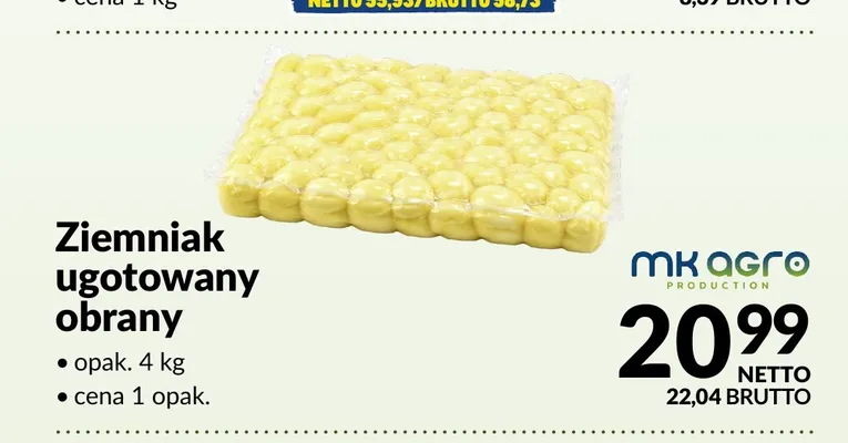 Ziemniak ugotowany obrany MK Agro promocja w Makro