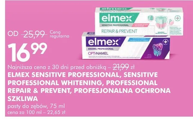 Pasta do zębów Elmex Sensitive Professional 75ml promocja w Super-Pharm