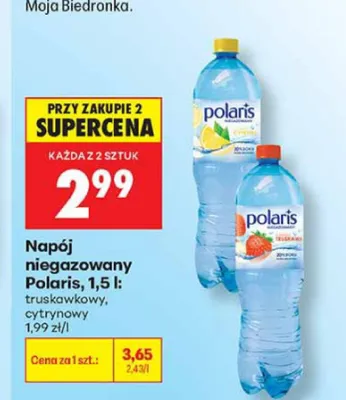 Napój niegazowany Polaris cytrynowy promocja w Biedronka