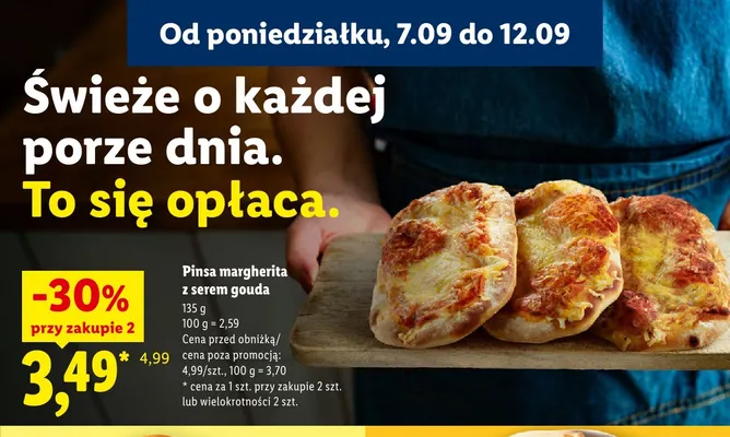 Pinsa margherita z serem gouda promocja w Lidl