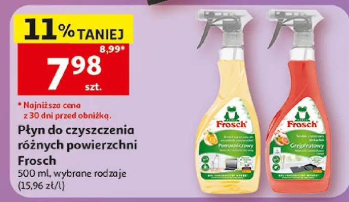 Płyn do czyszczenia różnych powierzchni Frosch grejpfrutowy promocja w Auchan
