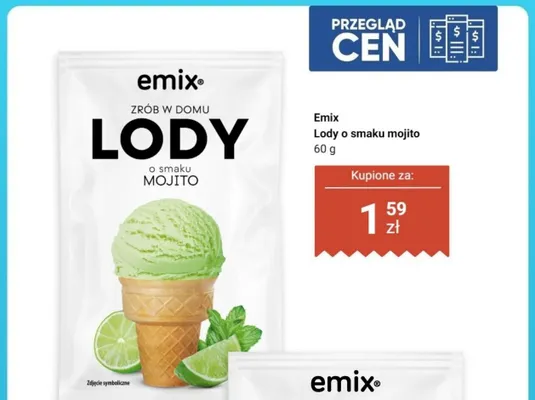 Lody o smaku mojito Emix promocja w Dino