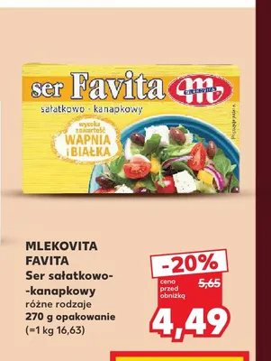 Ser sałatkowo-kanapkowy Favita Mlekovita promocja w Kaufland
