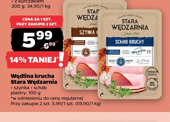Wędlina krucha schab Stara Wędzarnia promocja w Netto