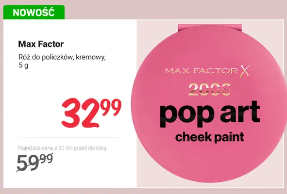 Róż do policzków kremowy Max Factor promocja w Rossmann