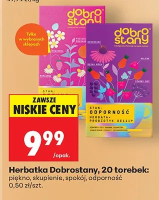 Herbatka, 20 torebek: piękno, skupienie, spokój, odporność promocja w Biedronka