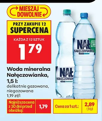 Woda mineralna delikatnie gazowana 1,5 l promocja w Biedronka