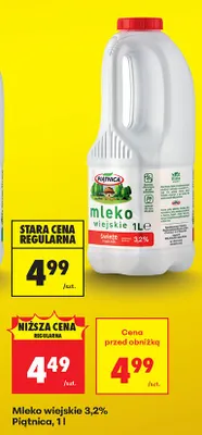 Mleko wiejskie 3,2% promocja w Biedronka