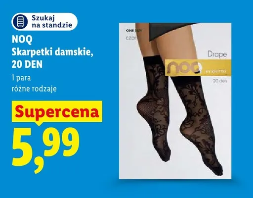 Skarpetki damskie NOQ 20 DEN promocja w Lidl