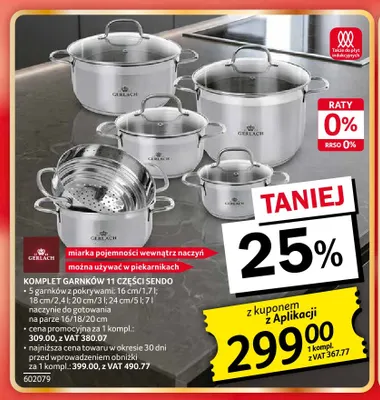 Komplet garnków 11 części Sendo Gerlach promocja w Selgros