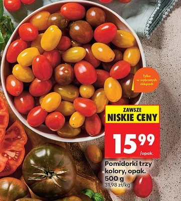 Pomidorki trzy kolory 500 g promocja w Biedronka