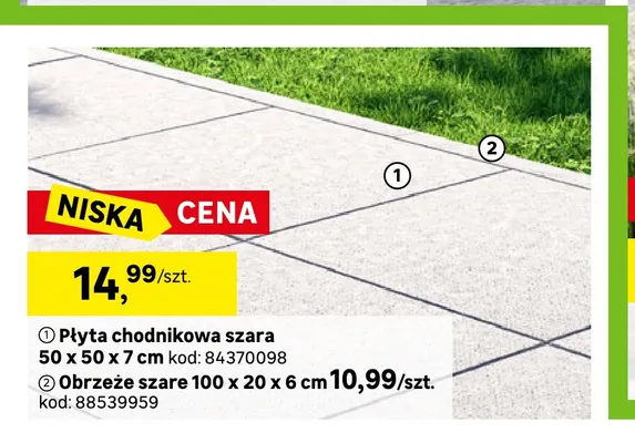 Obrzeże szare 100x20x6 cm promocja w Leroy Merlin