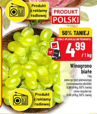 Winogrona białe promocja w POLOmarket