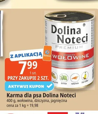 Karma dla psa Dolina Noteci Premium bogata w wołowinę promocja w Leclerc