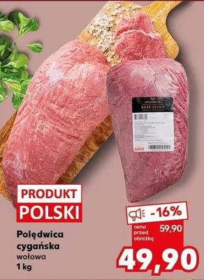 Polędwica cygańska wołowa 1 kg promocja w Kaufland