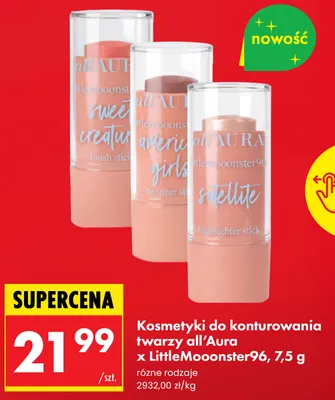 Kosmetyk do konturowania twarzy bronzer w sztyfcie all'Aura x LittleMooonster96 American Girls promocja w Biedronka
